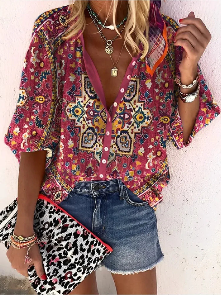 Carly | Luftige Elegante Boho-Bluse" could be rewritten as "Carly | Leichte, Elegante Boho-Bluse" or "Carly | Fließende Elegante Boho-Bluse.