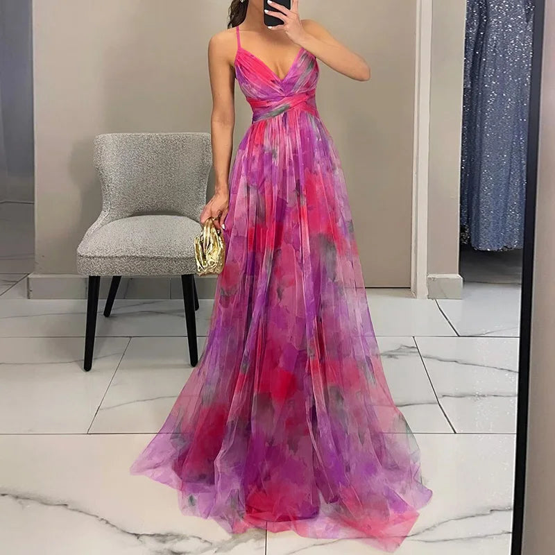 Luna – Elegantes Maxi-Blumenkleid