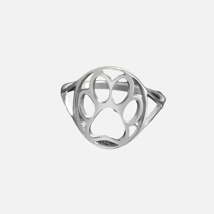 PAWLA – Offener Ring aus Gold und Silber mit Pfoten-Design