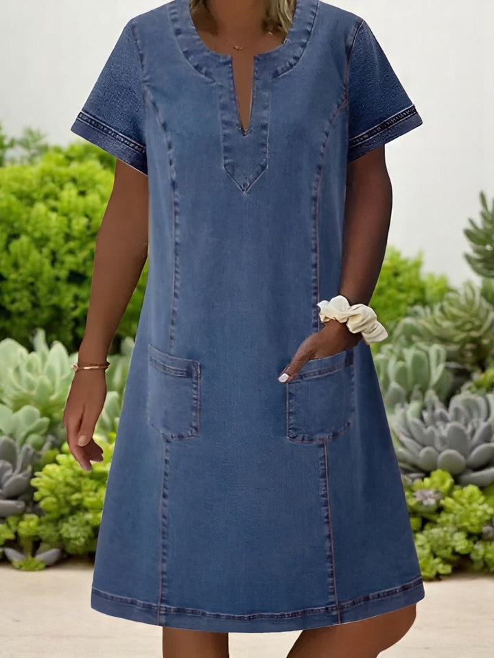 Julia | Weiches Denim-Kleid mit Taschen