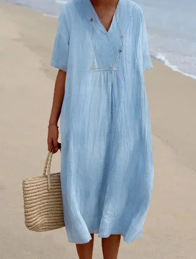 Cavell™ – Lockeres Baumwoll-Strandkleid für entspannte Tage