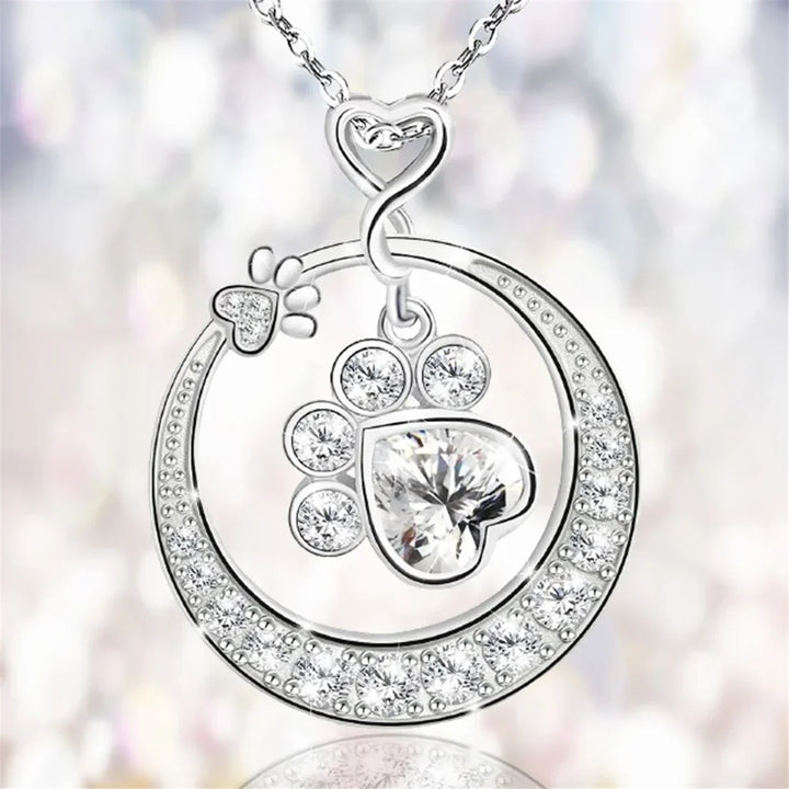 MALIA – Elegante Silber-Halskette mit zarten Pfoten und Zirkonia