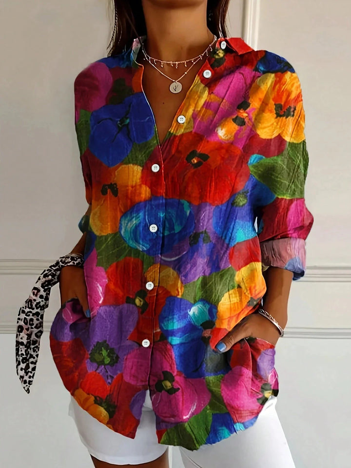 Annika | Farbenfrohe Bluse mit verspieltem Muster