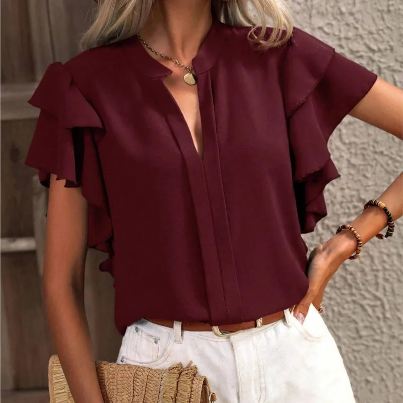 Amira | Stilvolle Bluse mit verspielten Ärmeldetails