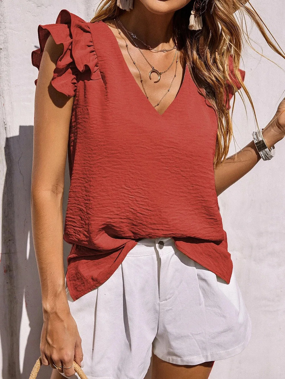 Lynette | Sommerliches Top mit charmanten Rüschendetails