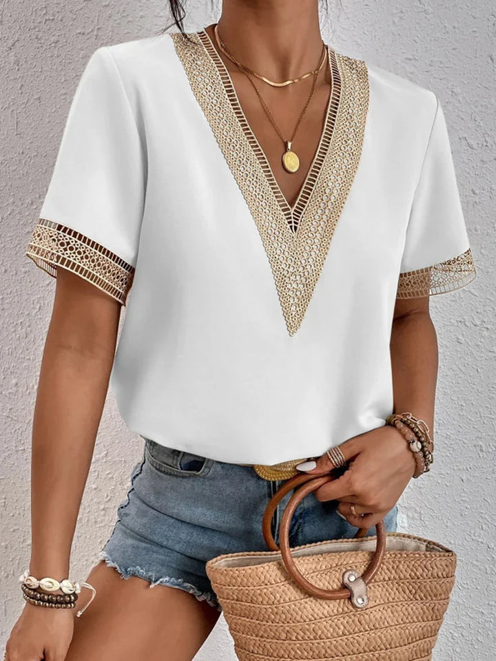 Davina | Elegante Bluse mit exquisiten Spitzenakzenten