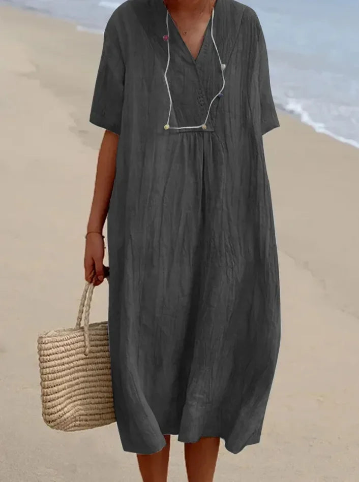 Cavell™ – Lockeres Baumwoll-Strandkleid für entspannte Tage