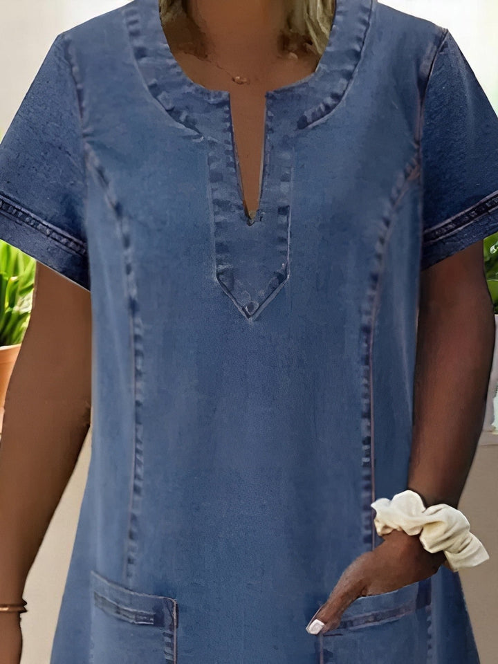 Julia | Weiches Denim-Kleid mit Taschen