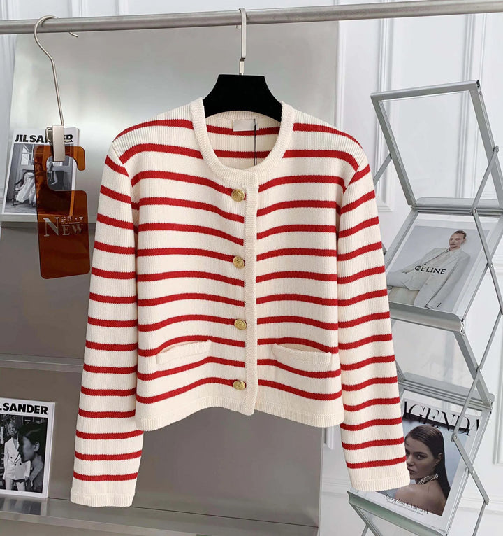 Sheryl | Zeitlos gestreifter Cardigan mit Knopfverschluss