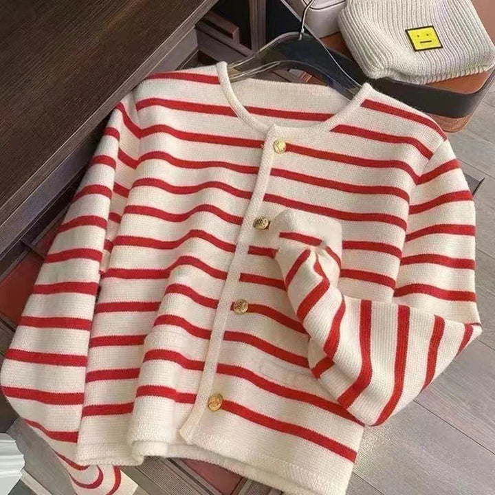 Sheryl | Zeitlos gestreifter Cardigan mit Knopfverschluss