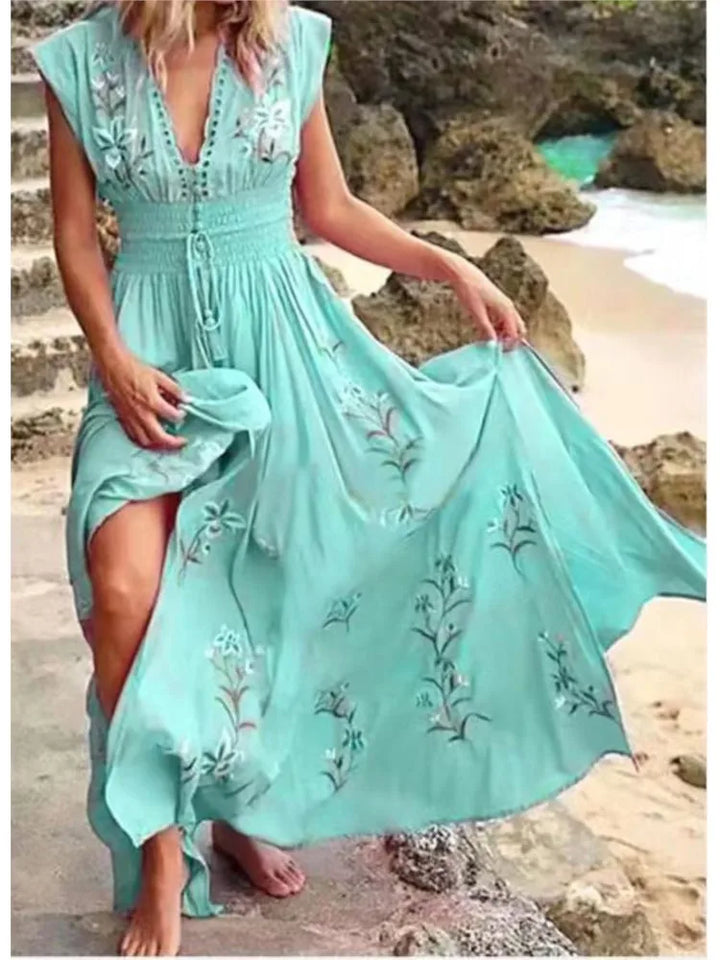 Zora | Besticktes Maxi-Kleid