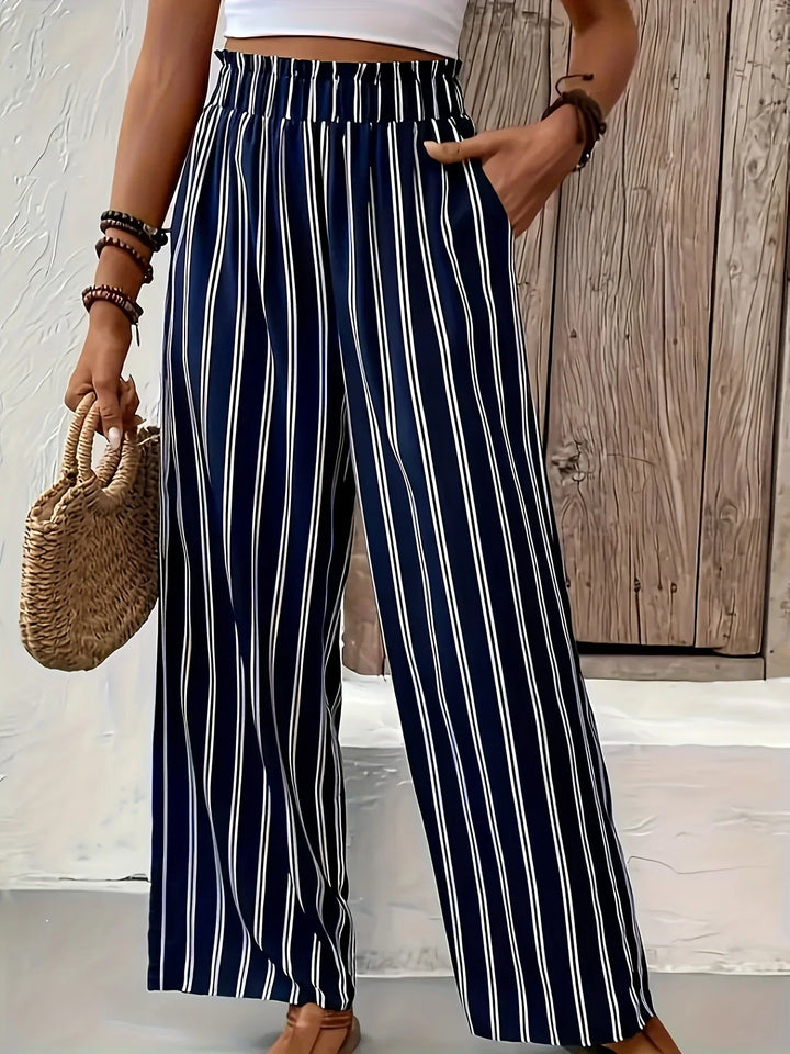 Abby | Elegante gestreifte Hose mit weitem Schnitt