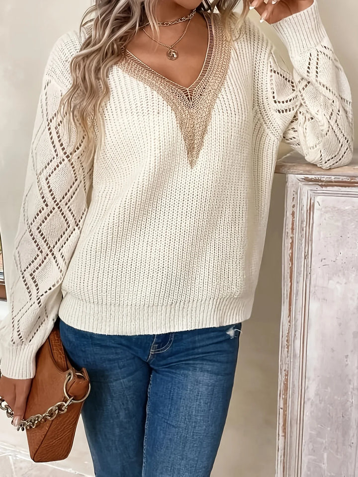 Elvira | Eleganter Pullover mit Spitzen-Details