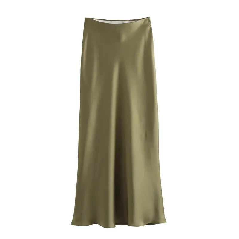 Drew | Eleganter Satin-Midi-Rock mit zeitlosem Design