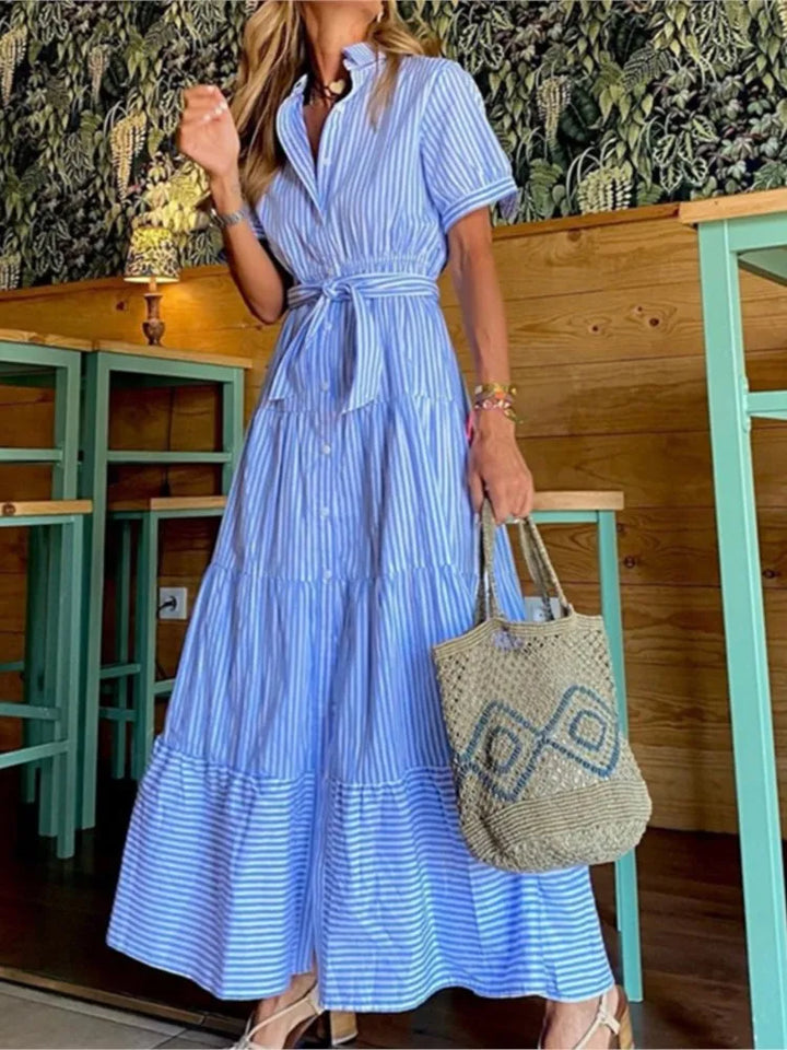 Janice | Elegantes gestreiftes Maxikleid