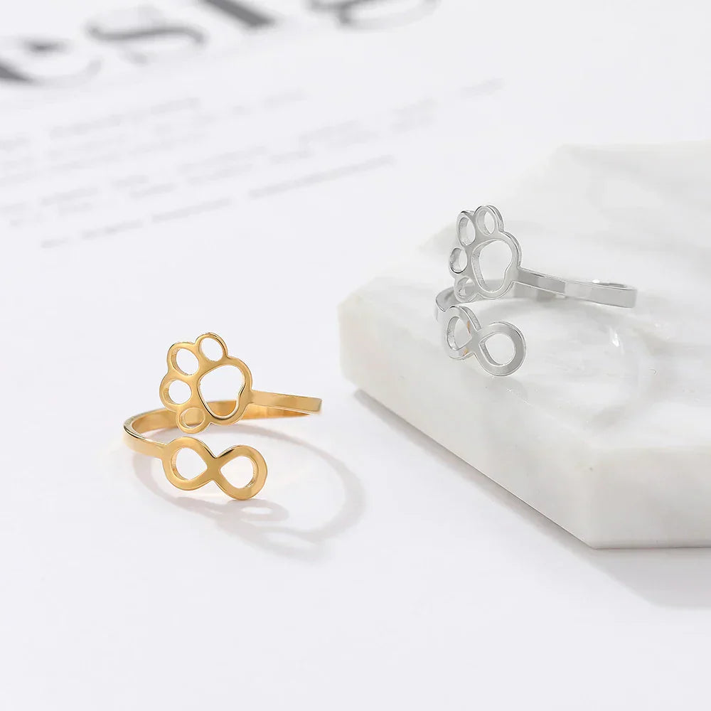 AYLA – Anello Infinity Verstellbarer in argento e oro"

 Riscritto: "AYLA – Anpassbarer Infinity-Pfotenring in argento e oro