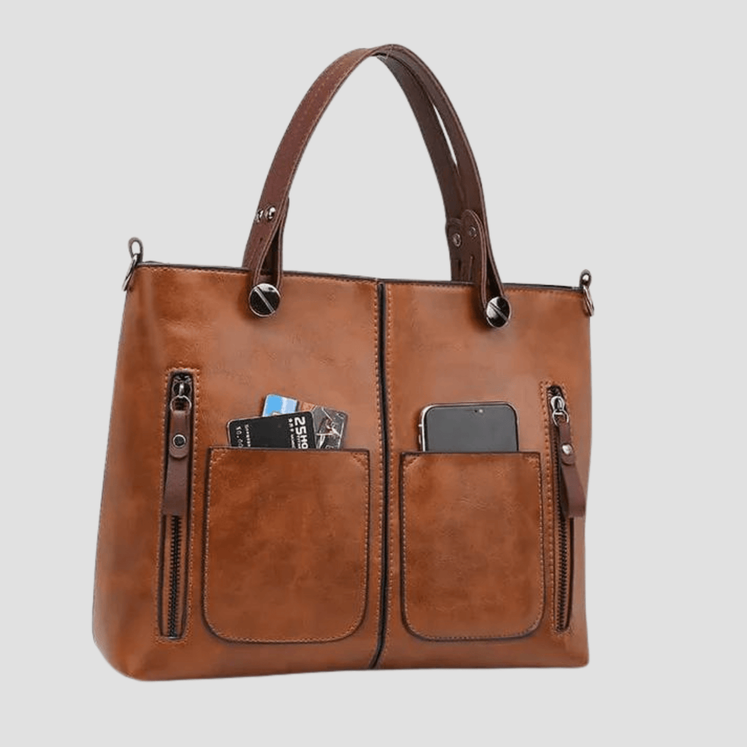 Stilvolle Vintage-Leder-Schultertasche