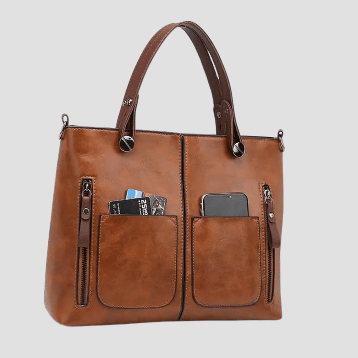 Stilvolle Vintage-Leder-Schultertasche