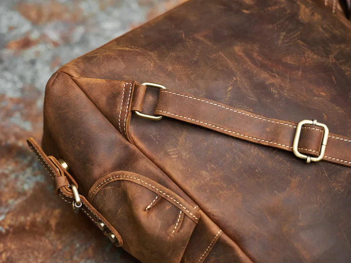 Robuster Echtleder-Reiserucksack in Braun | Großer Rucksack