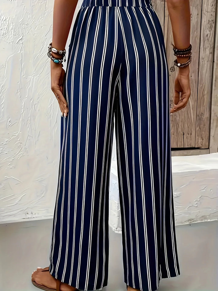Abby | Elegante gestreifte Hose mit weitem Schnitt
