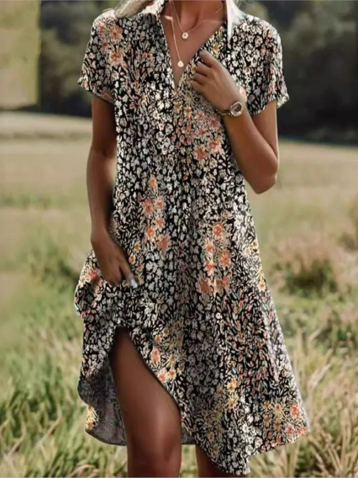 Riana | Leichtes V-Ausschnitt Sommerkleid