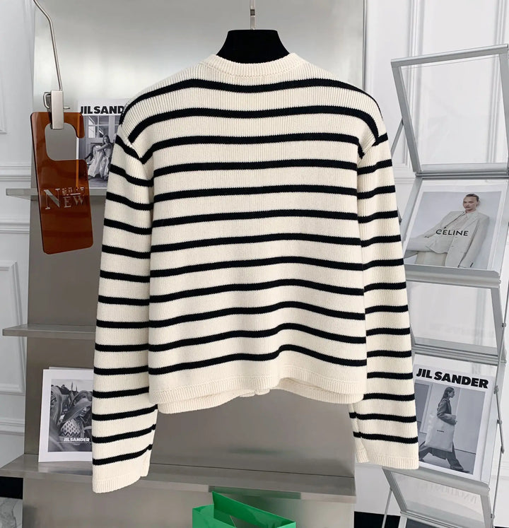 Sheryl | Zeitlos gestreifter Cardigan mit Knopfverschluss