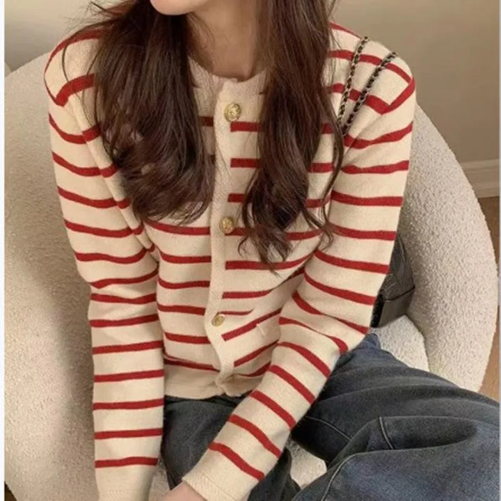 Sheryl | Zeitlos gestreifter Cardigan mit Knopfverschluss