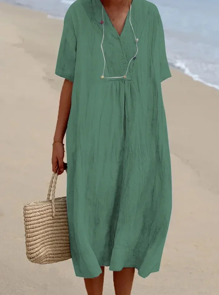 Cavell™ – Lockeres Baumwoll-Strandkleid für entspannte Tage