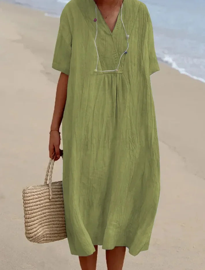 Cavell™ – Lockeres Baumwoll-Strandkleid für entspannte Tage
