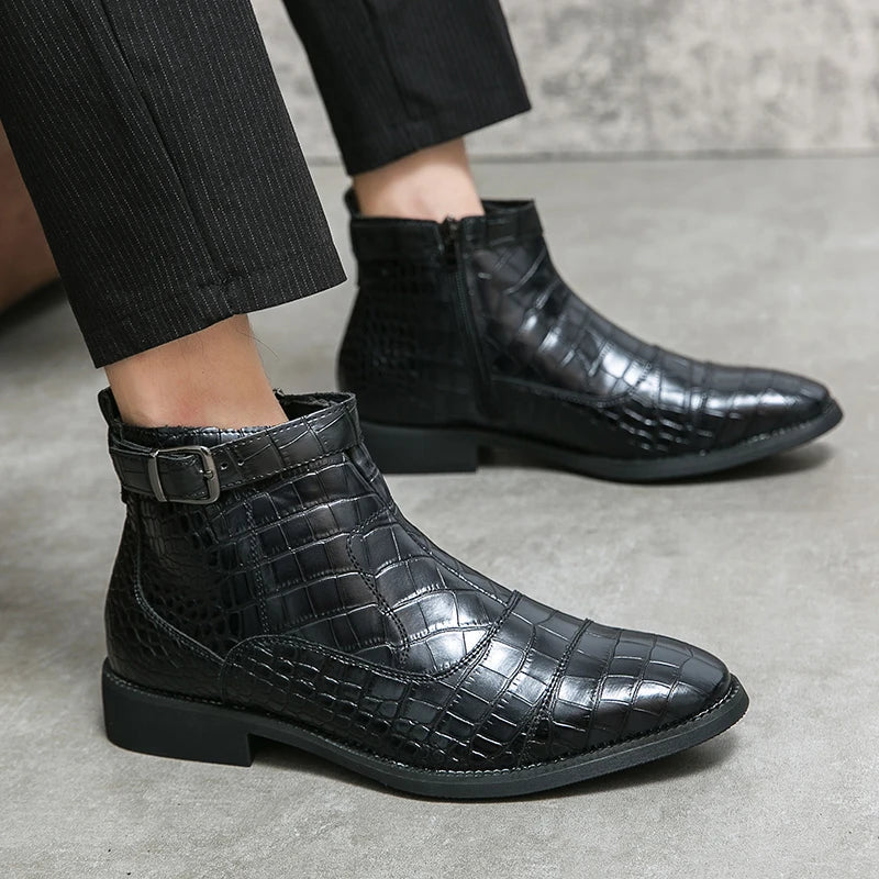 Dylan | Kunstleder Stiefeletten mit Schnalle