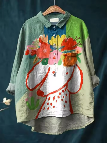 Sofie® | Bluse mit floralem und Hunde-Design