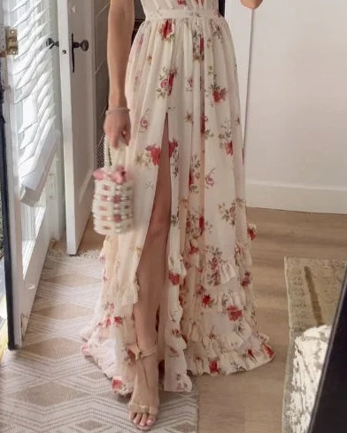 Crizelda | Maxikleid mit Blumenmuster 