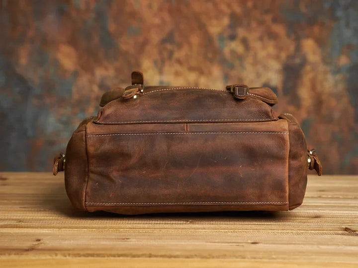Robuster Echtleder-Reiserucksack in Braun | Großer Rucksack