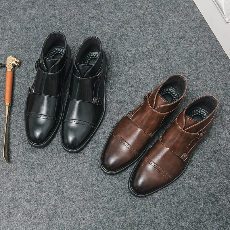 Parker | Kunstleder Doppel-Monk-strap Boots