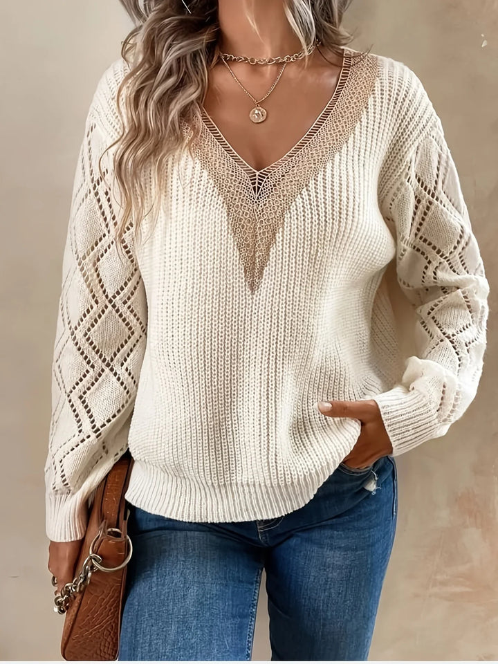 Elvira | Eleganter Pullover mit Spitzen-Details