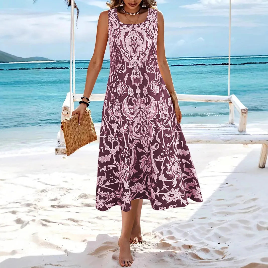 Cavell™ – Elegantes Boho-Muster Sommerkleid