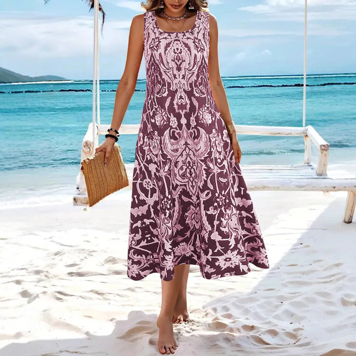 Cavell™ – Elegantes Boho-Muster Sommerkleid