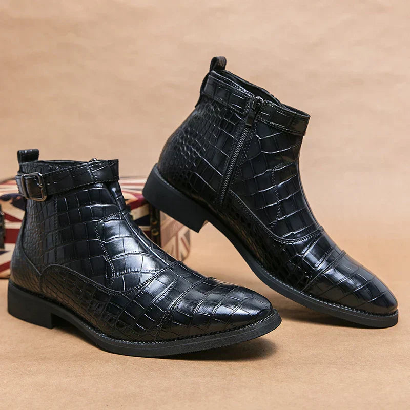 Dylan | Kunstleder Stiefeletten mit Schnalle