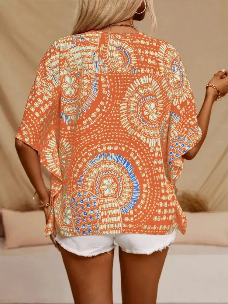 Ellaine | Boho-Bluse mit auffälligem Muster