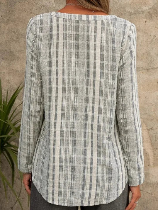 Andrea | Langärmliges Shirt mit V-Ausschnitt