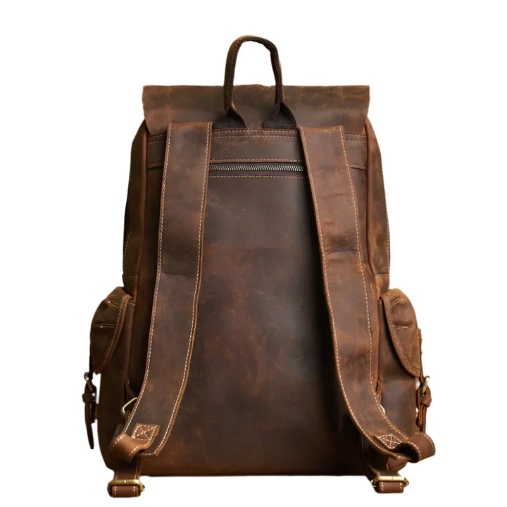 Robuster Echtleder-Reiserucksack in Braun | Großer Rucksack