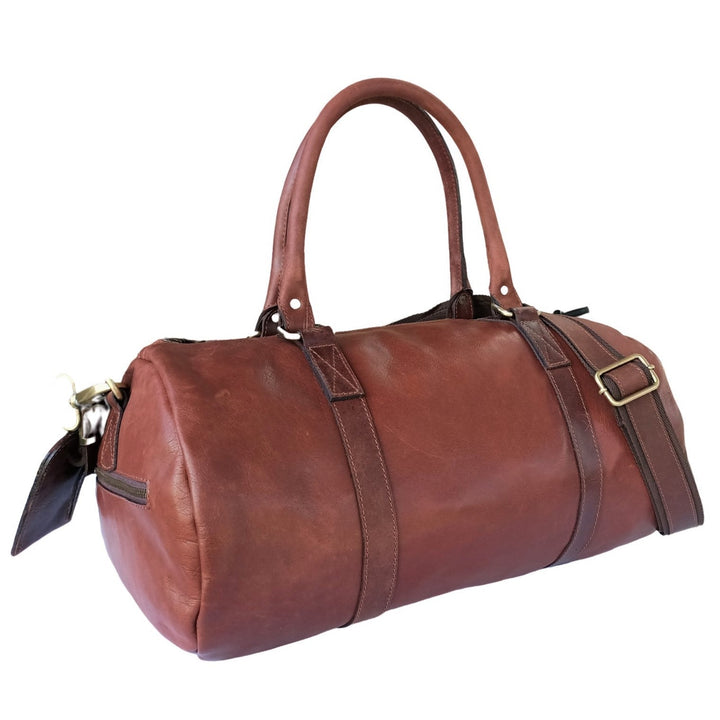Braune Leder-Duffle-Tasche