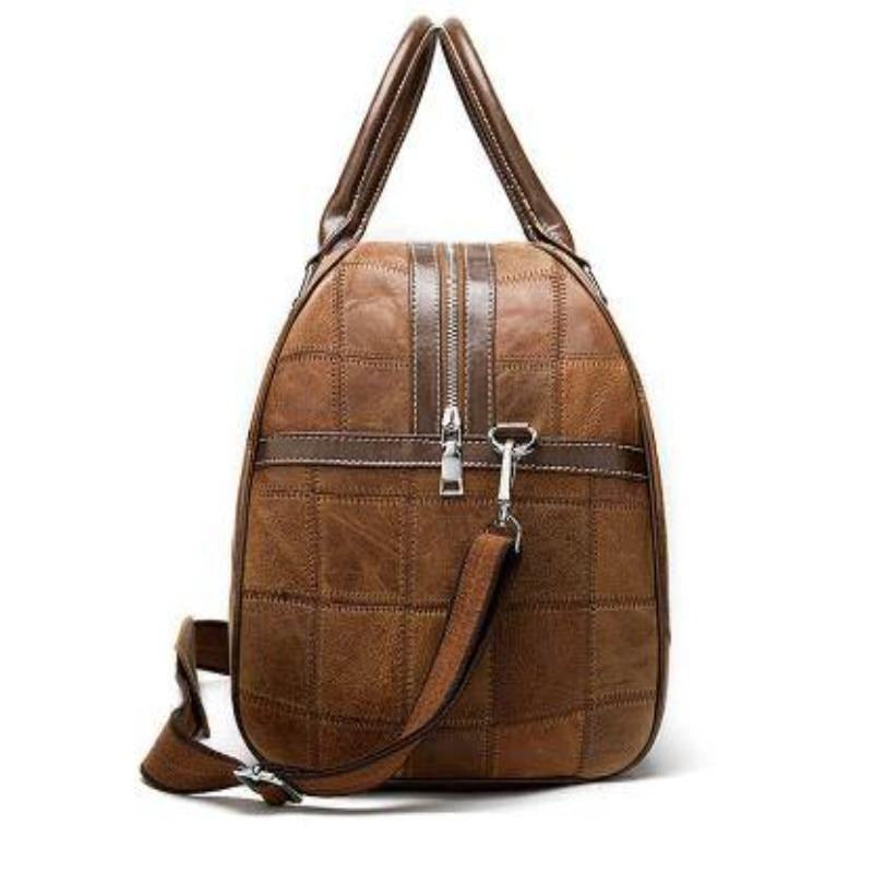 Unisex Echtes Weiches Leder Reisetasche" can be rewritten as "Unisex Genuine Soft Leather Travel Bag.
