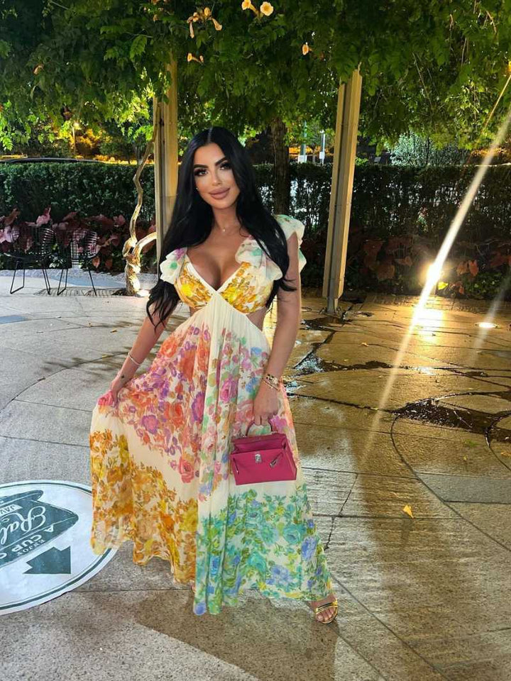 Luise | V-Ausschnitt-Kleid mit offenem Rücken