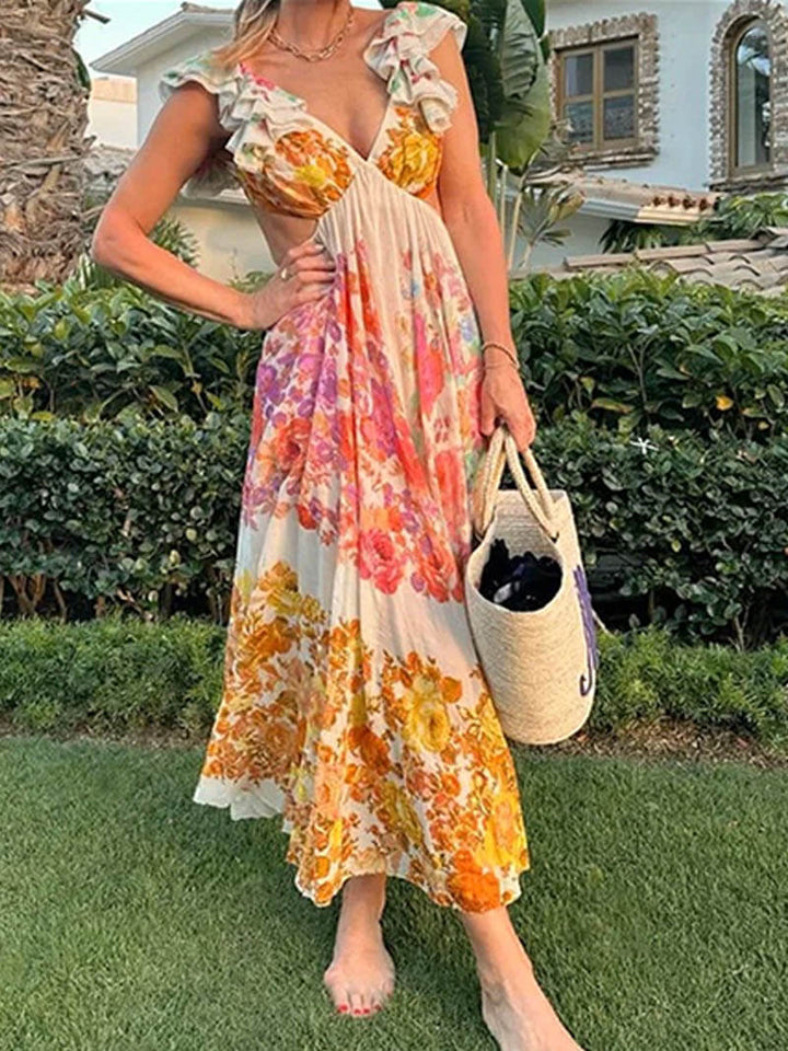 Luise | V-Ausschnitt-Kleid mit offenem Rücken