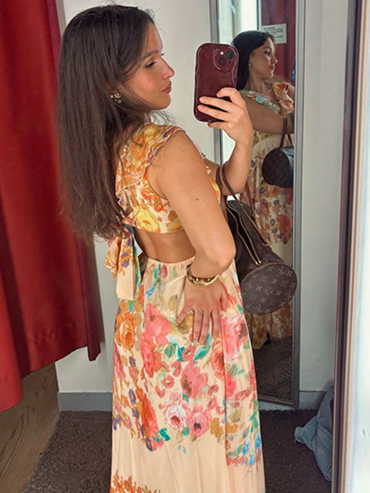 Luise | V-Ausschnitt-Kleid mit offenem Rücken