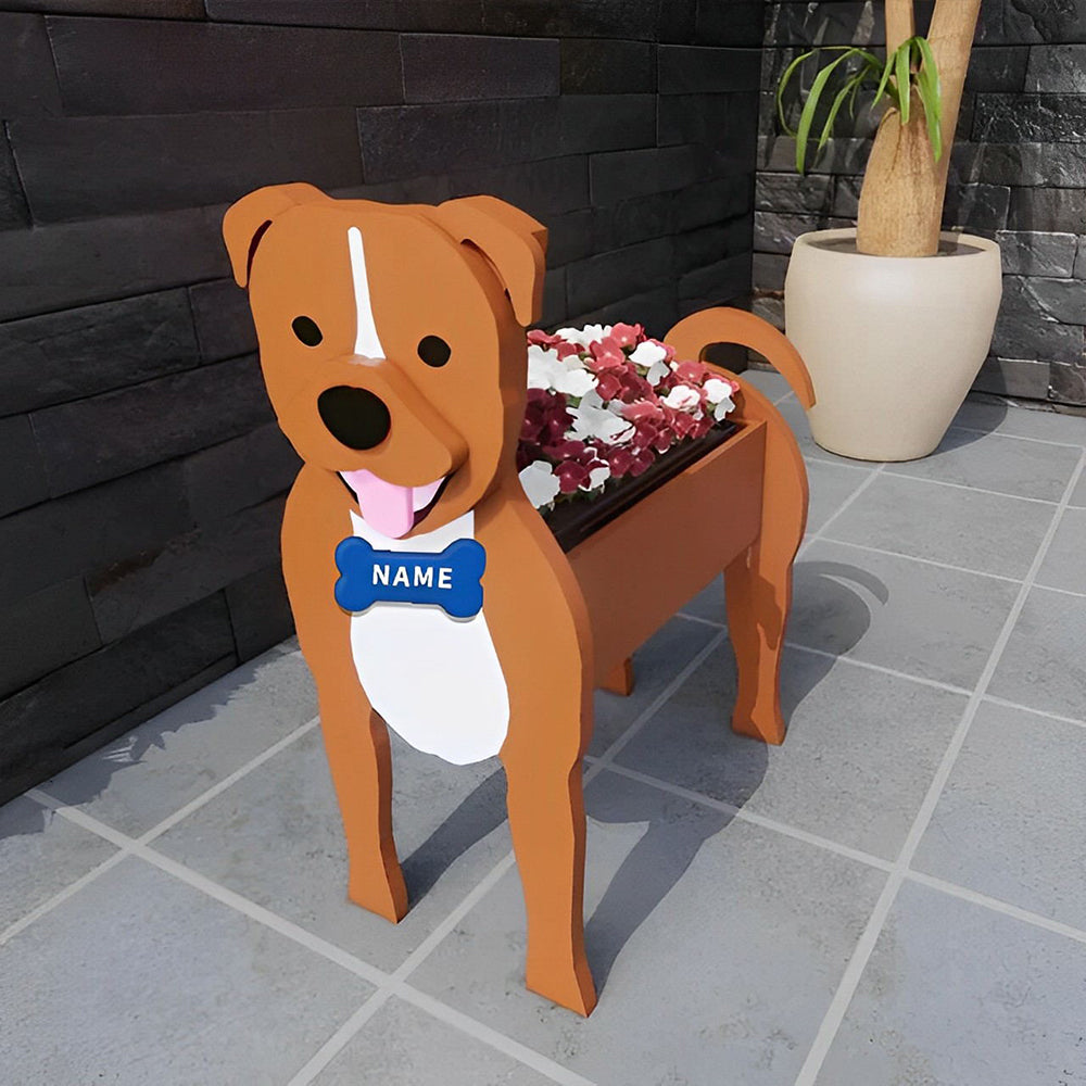 Staffordshire Bull Terrier Flower Pot