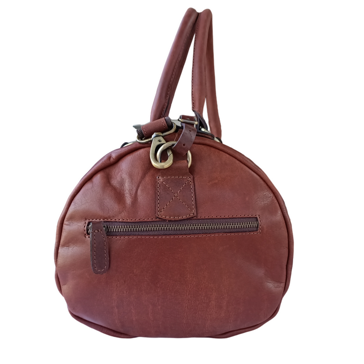 Braune Leder-Duffle-Tasche