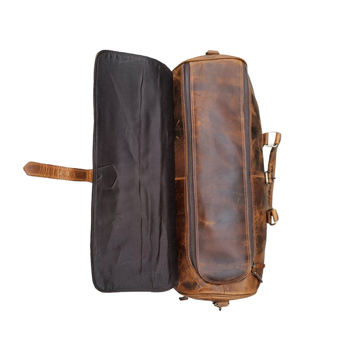 Beige Hartwachs-Reisetasche