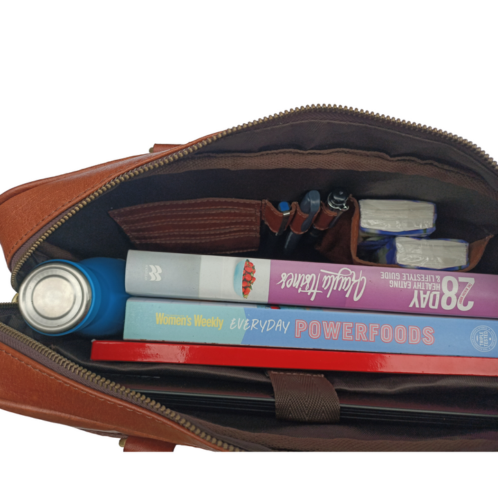Braune Leder-Laptoptasche